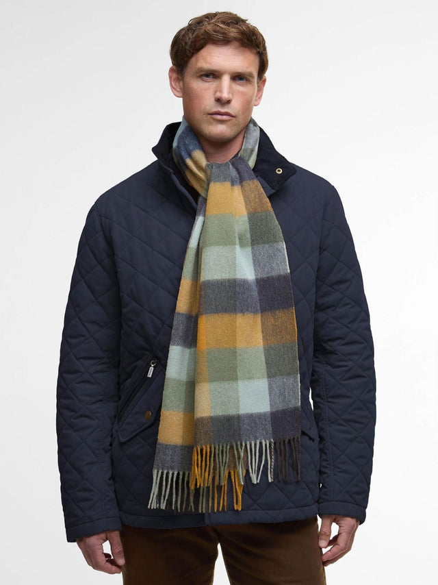 LAMBSWOOL TATTERSALL SCARF - OREST/ BRONZE BROWN USC0005GN92 -FOREST/BRONZE BROWN BARBOUR 