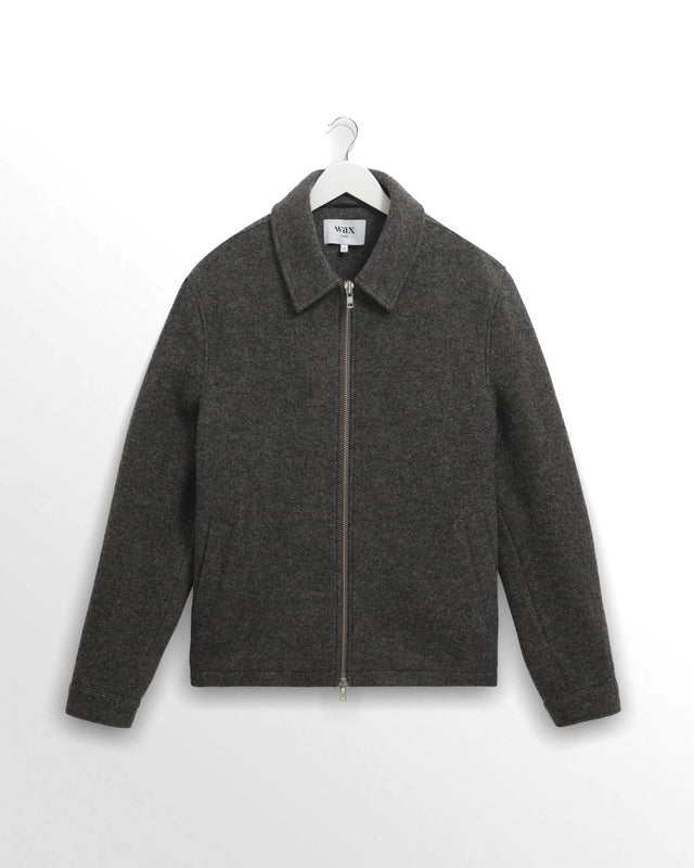 BOILED WOOL ELDON JACKET - MID GREY AW25-JKT-ELD-BWP-MDG -MID GREY WAX LONDON 