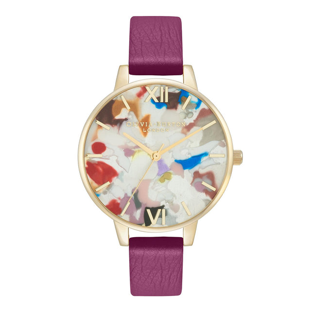 POP ART WATCH - GOLD OBGSET153 -PALE GOLD MESH OLIVIA BURTON 