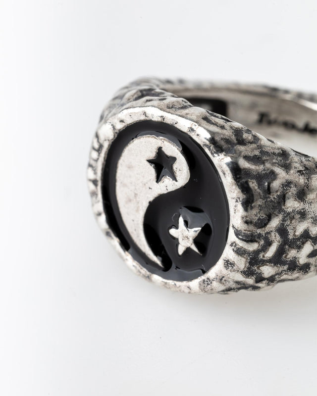 ENAMELED YIN YANG RING - SILVER YINYANG10 -SILVER TWOJEYS 