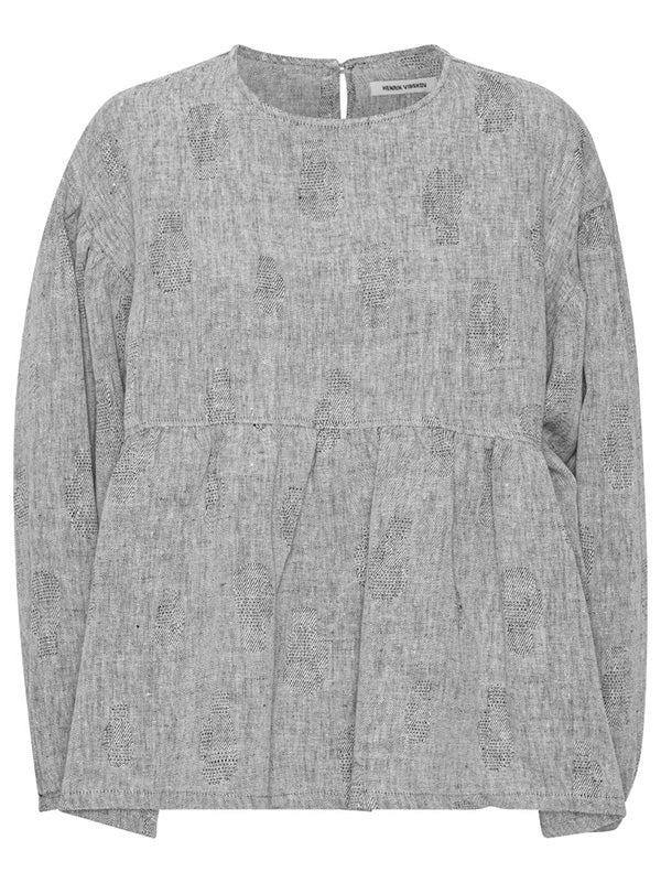 BOWL BLOUSE - GREY MELANGE GLOVES SS24STUD-F215 901 HENRIK VIBSKOV 