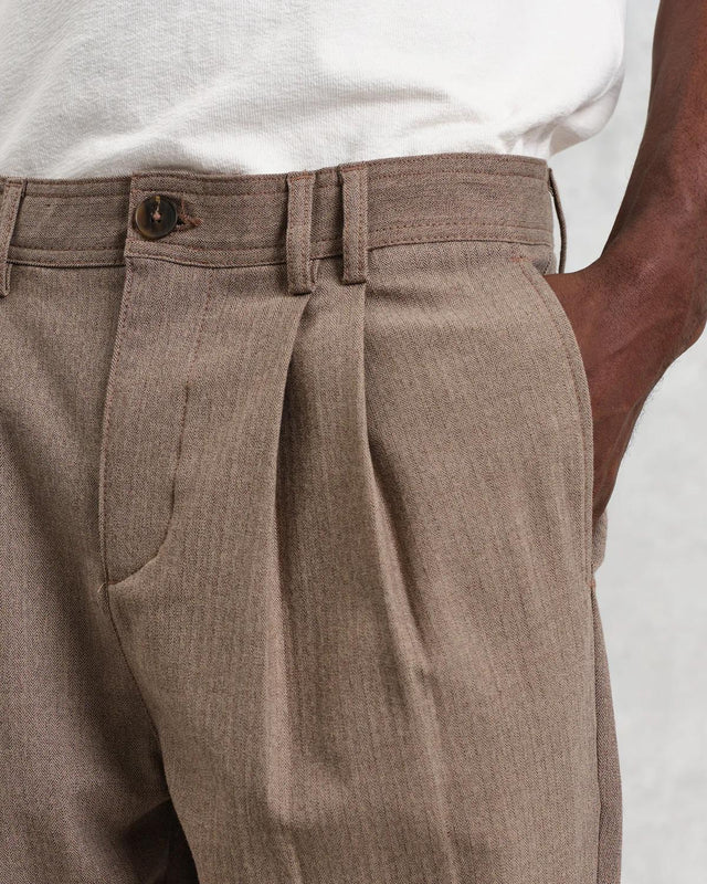 RALEIGH TROUSER CHEVRON - NATURAL AW24-TRO-PLE-AYH-NAT -NATURAL WAX LONDON 
