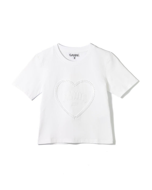 HEART SMALL T-SHIRT - BRIGHT WHITE T4150 -151 BRIGHT WHITE GANNI 