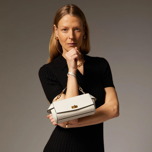TUBE BAG - CHALK HIGH SHINE CAPRA 180900 CHALK HIGH SHINE CAPRA ANYA HINDMARCH 