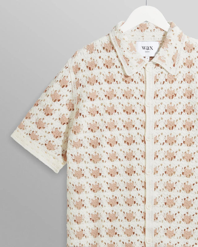 PORTO SPLASH CROCHET SHIRT - ECRU SS24-KNT-PRT-BEX-ECR ECRU WAX LONDON 