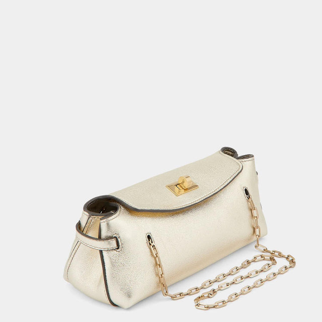 MINI WAVERLEY BAG - LIGHT GOLD METALLIC NAPPA 192057 Metallic Nappa ANYA HINDMARCH 