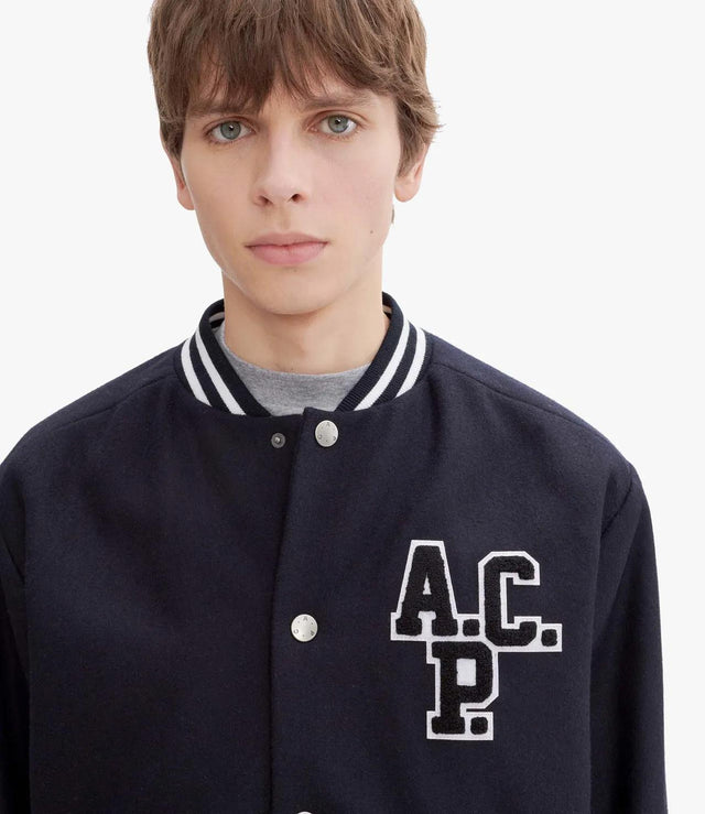 MICKY JACKET UNISEXE - HEATHER DARK BLUE WOANW-M02974 HEATHER DARK BLUE A.P.C. 