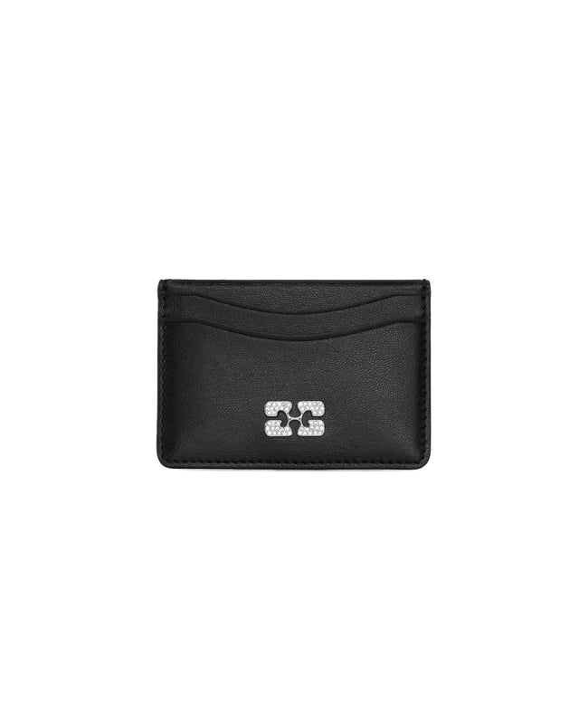 BOU CARD HOLDER STRASS - BLACK A6392 -099 BLACK GANNI 