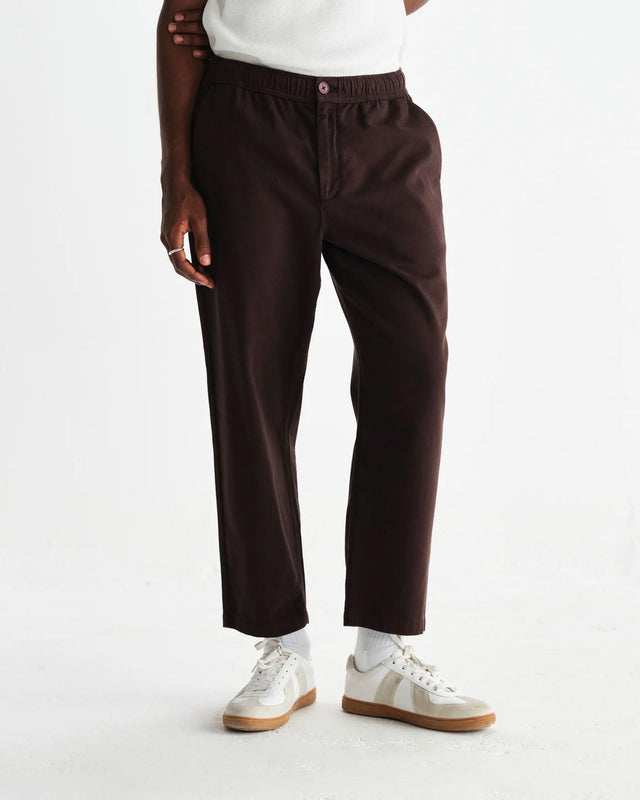 ORGANIC COTTON TROUSER - DARK BROWN AW25-TRO-KUR-BFK-DKB -DARK BROWN WAX LONDON 