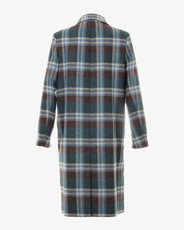 WOMENS WOOL COAT - GREEN MULTI W2R-240C-L31098 48 PAUL SMITH 
