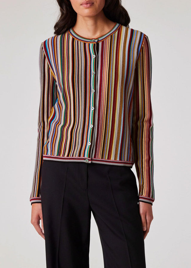 WOMEN'S SIGNATURE STRIPE CARDIGAN - MULTI W1R-460N-N11019 92 PAUL SMITH 