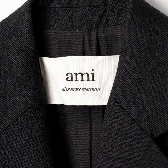 WOOL LONG COAT - BLACK FCO027.285 -001 AMI PARIS 