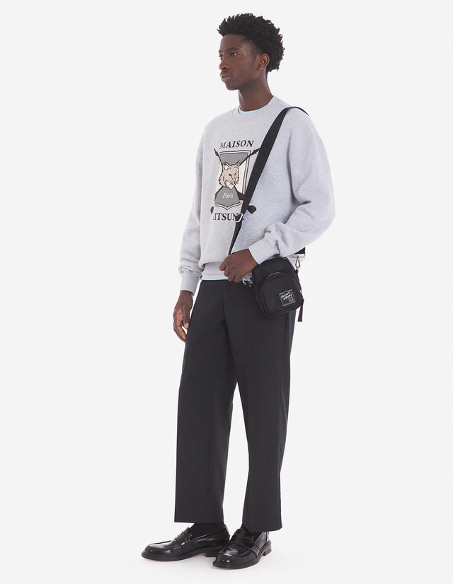 COLLEGE FOX PRINTED COMFORT SWEATSHIRT -  LIGHT GREY MELANGE