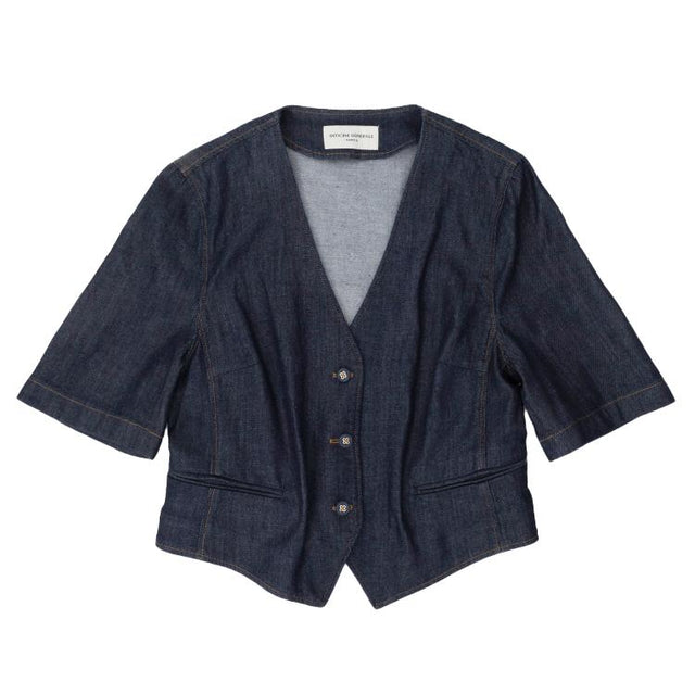 LUBENA WAISTCOAT - DARK INDIGO S25WTLG419 -DARK INDIGO OFFICINE GENERALE 