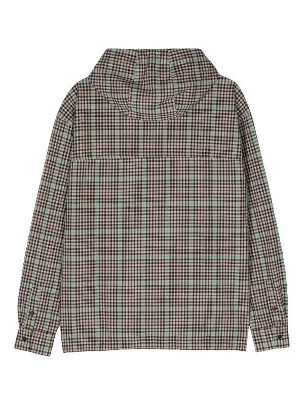 BOOKED HOODIE SHIRT - BROWN GREEN CHECKS SS24STUD-M217 504 HENRIK VIBSKOV 
