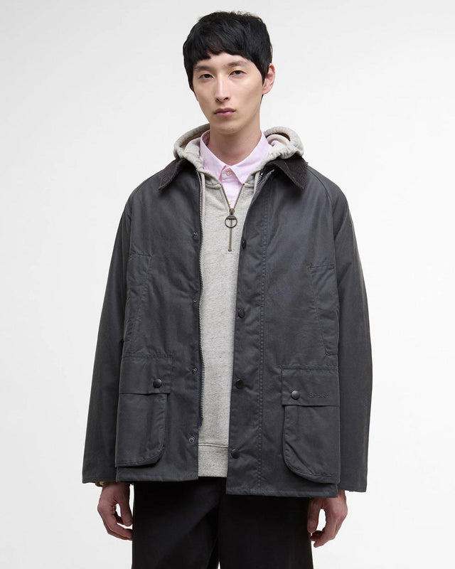 OVERSIZED BEDALE WAX JACKET - GREY MWX1679GY93 -GREY BARBOUR 