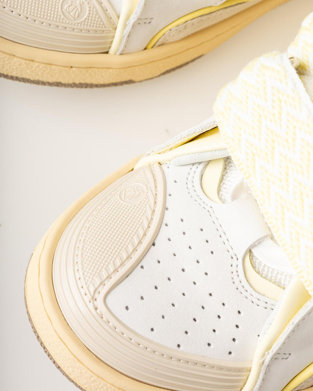 LEATHER CURB SNEAKERS - WHITE/ BEIGE FU-SKDK12-BICO-E25 -0005 WHITE/BEIGE LANVIN 
