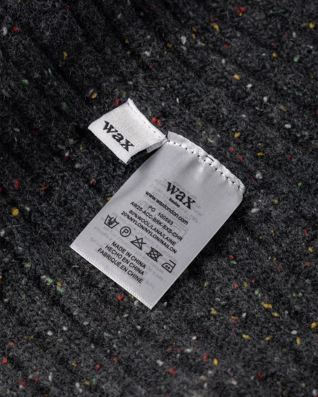 BROOK BEANIE DONEGAL - CHARCOAL AW25-ACC-BRK-BXS-CHR -CHARCOAL WAX LONDON 