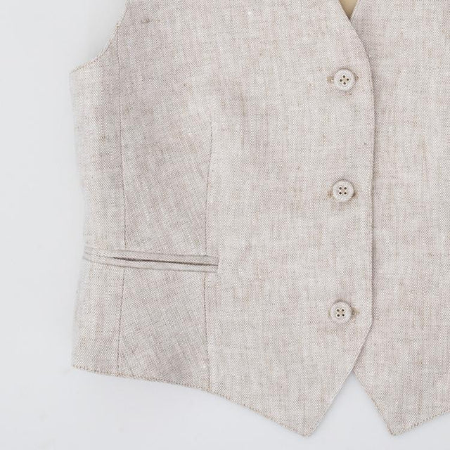 CLEORE LINEN WAISTCOAT - NATURAL S25WTLG405 -NATURAL OFFICINE GENERALE 