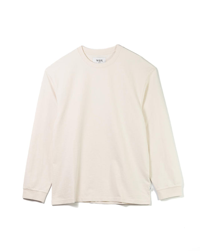 HAYDEN LONG SLEEVE TEE JOLT - ECRU WI00-TEE-HAY-APF-ECR -ECRU WAX LONDON 
