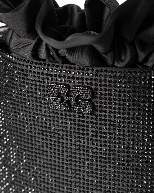 BOU BUCKET MINI SATIN STRASS - BLACK