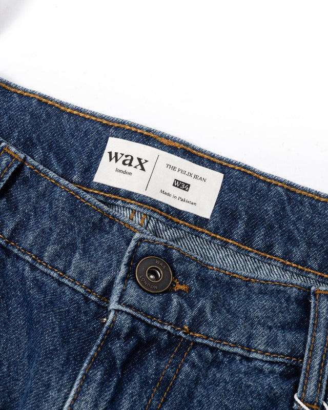 FELIX LOOSE FIT JEAN VINTAGE DENIM - 90s BLUE WASH AW25-DEN-LOO-BPV-BUW -90s BLUE WASH WAX LONDON 