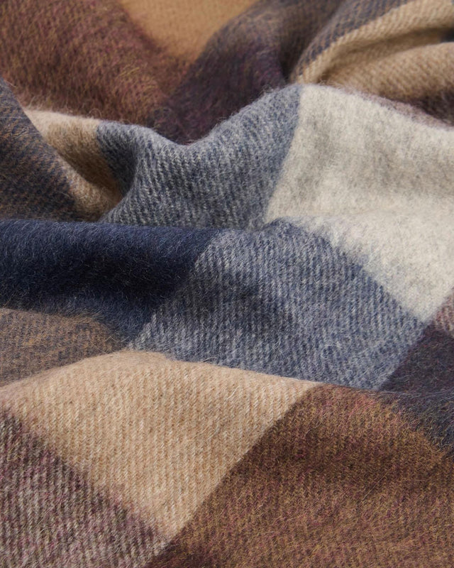 LAMBSWOOL TATTERSALL SCARF - MIDNIGHT OAK USC0005TN38 -MIDNIGHT OAK BARBOUR 