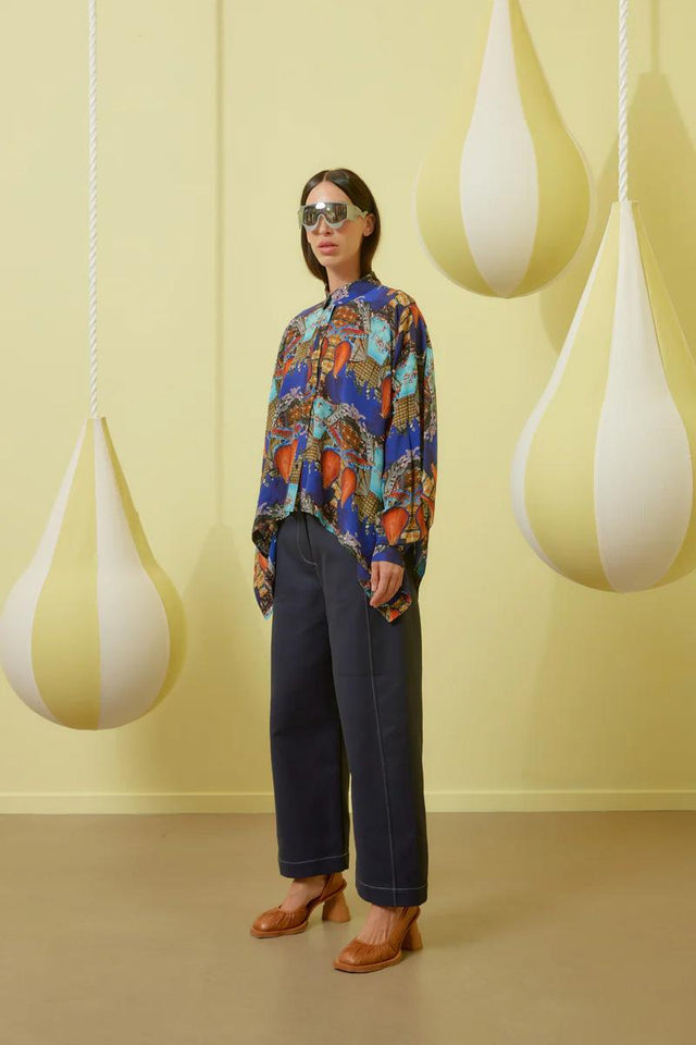 POST PANT - NAVY OFF WHITE SS24STUD-F506 781 HENRIK VIBSKOV 