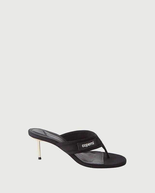 BRANDED THONG SANDAL - BLACK