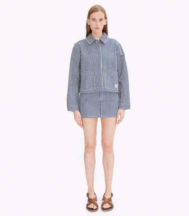 FRIDA JACKET - BLUE/ WHITE COHHG-F32006 TIC-BLUE/WHITE A.P.C. 