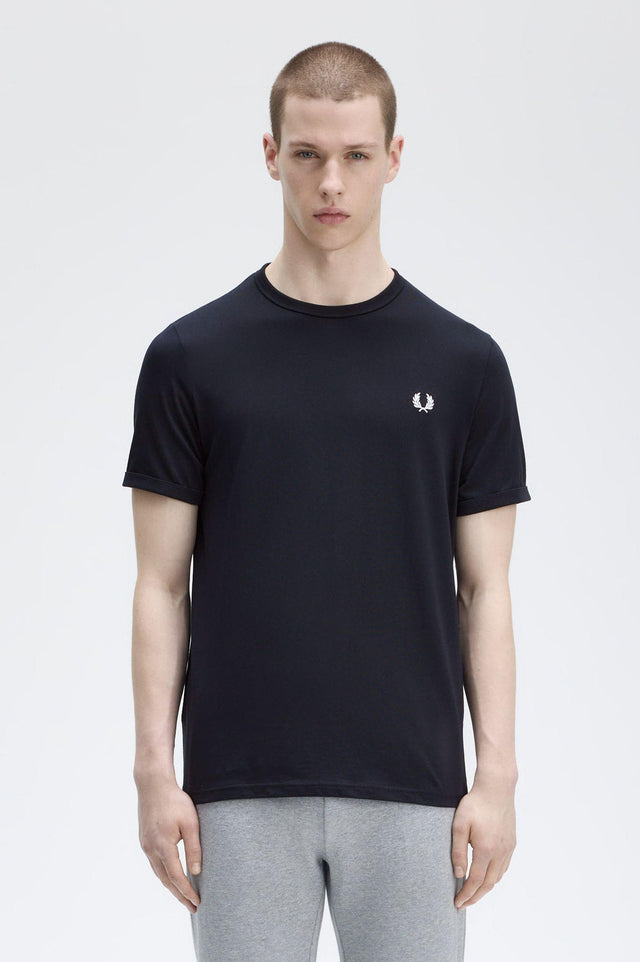 RINGER T-SHIRT - NAVY M3519 -608 FRED PERRY 