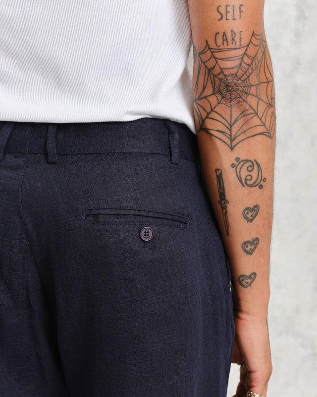 ALP TROUSERS - MIDNIGHT LINEN SS24-TRO-ALP-AXM-MID MIDNIGHT WAX LONDON 