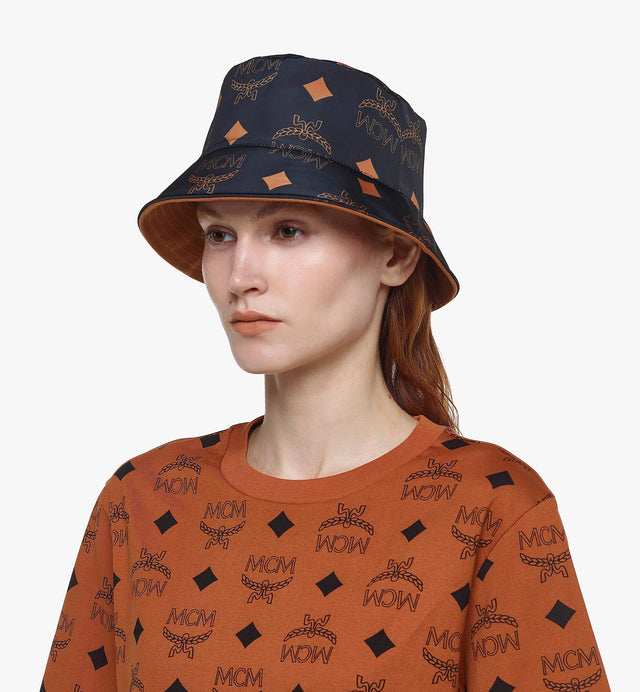 REVERSIBLE MONOGRAM PRINT COTTON BUCKET HAT - BLACK MEHDAMM05B7001 Black MCM 