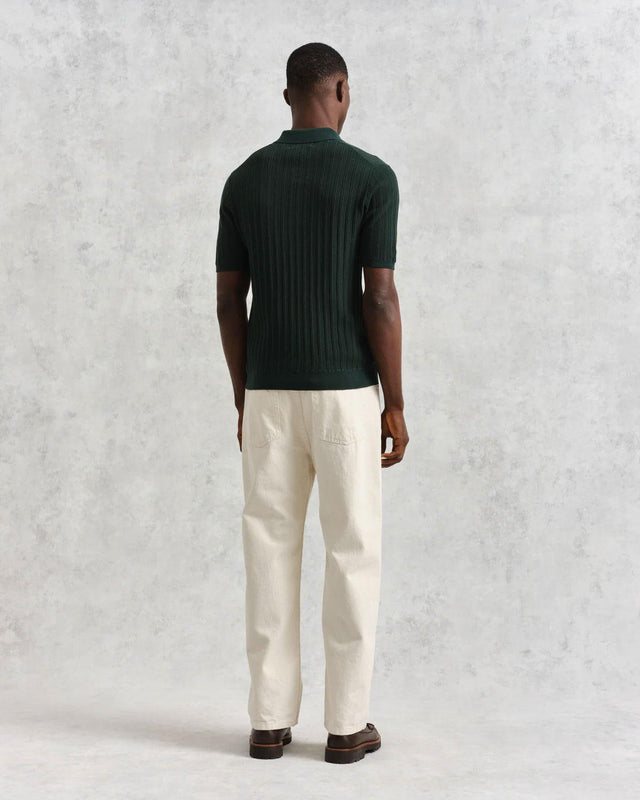 NAPLES POLO - GREEN SS24-KNT-NPL-BAR-GRN GREEN WAX LONDON 