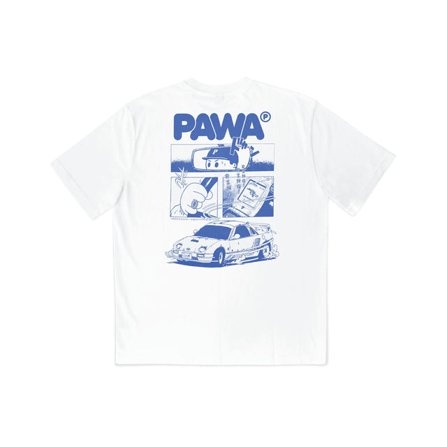 RACING T-SHIRT - WHITE P009 TSHIRT  PAWA SPEED SPORTS 
