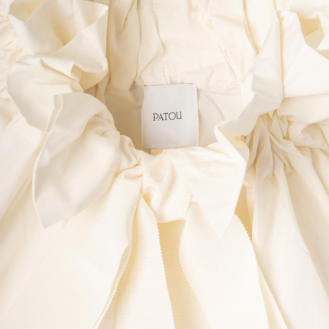 GROSGRRAIN PUFF SLEEVE FAILLE TOP - IVORY TO0170011 -007W IVORY PATOU 