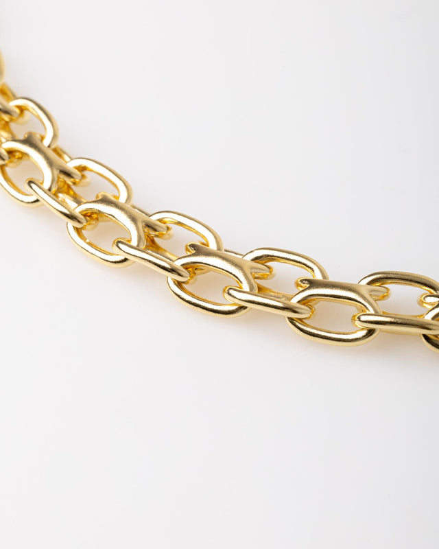VINTAGE NECKLACE - GOLD 101140 -GOLD TOM WOOD 