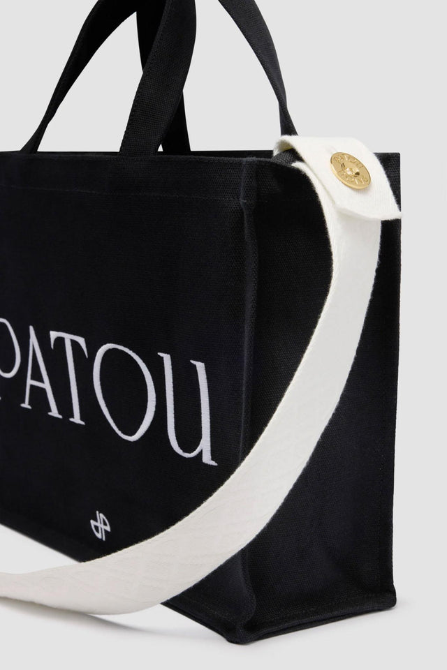 MEDIUM LOGO TOTE BAG - BLACK AC0880076 -999B BLACK PATOU 