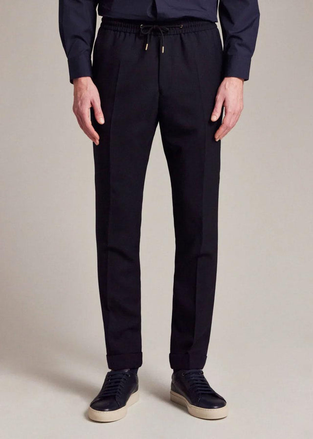 A SUIT TO TRAVEL IN DRAWSTRING-WAIST WOOL TROUSERS - NAVY M1R-921T-G00001 -49 Navy PAUL SMITH 