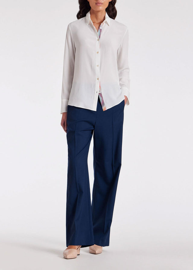 WOMENS SPRAY SWIRL PLACKET SHIRT - CREAM W2R-019BB-K30847 6 PAUL SMITH 