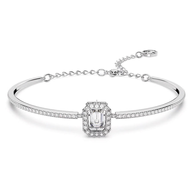 UNA BANGLE - WHITE/RHODIUM PLATED