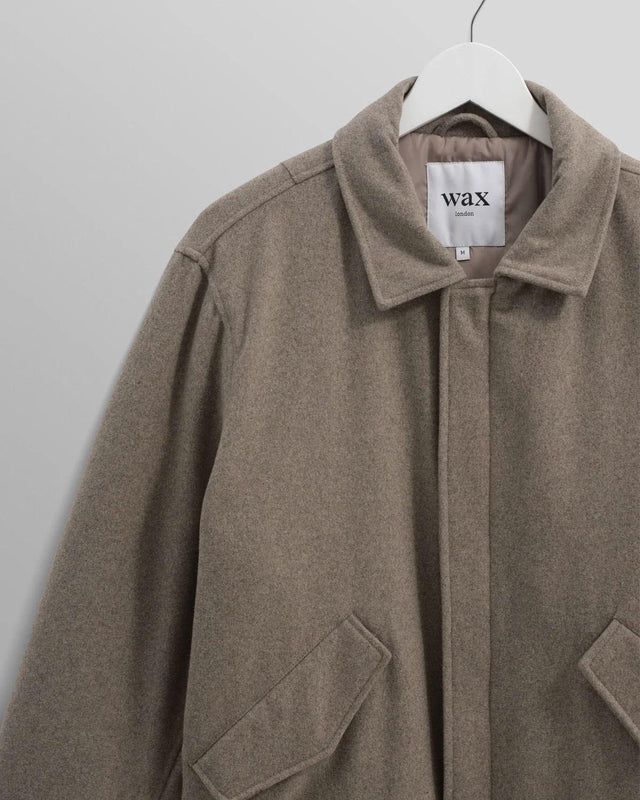 KNOLL WOOL BOMBER JACKET - NATURAL AW24-JKT-KNO-BKN-NAT -NATURAL WAX LONDON 