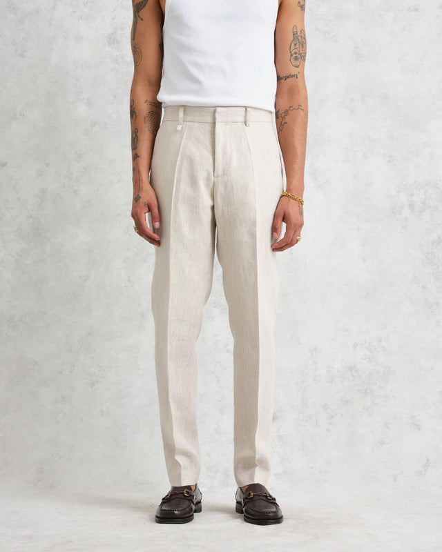 ALP TROUSERS - NATURAL LINEN SS24-TRO-ALP-AXM-NAT NATURAL WAX LONDON 