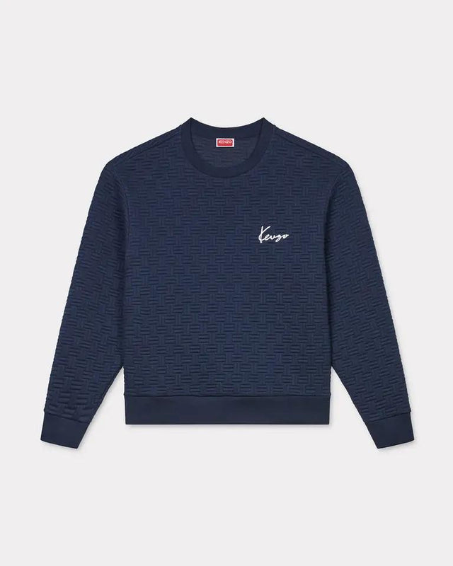 WEAVE EMBROIDERED SWEATSHIRT - MIDNIGHT BLUE FE65SW2154MU -79 kenzo 