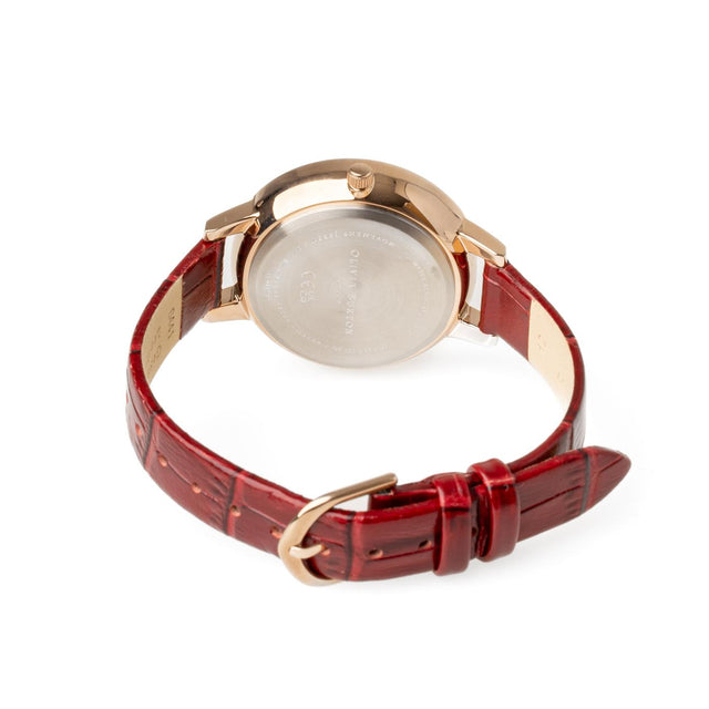 DEMI MULTIFUNCTION WATCH - BURGUNDY 24000009 -BROWN/ SILVER OLIVIA BURTON 