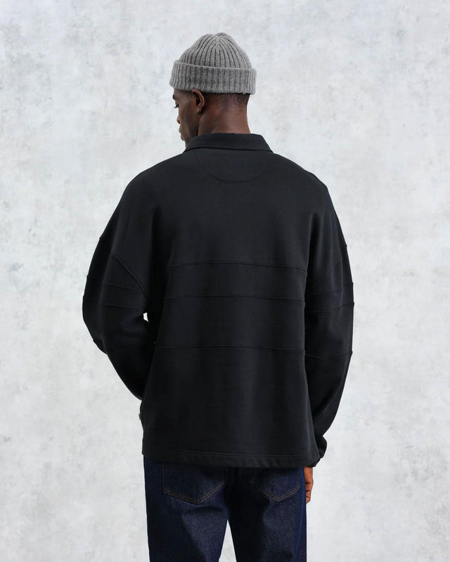BLEN ORGANIC COTTON RUGBY SHIRT - BLACK AW24-LST-BLN-BLR -BLACK WAX LONDON 