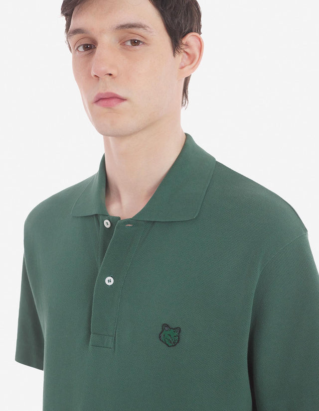 BOLD FOX HEAD PATCH COMFORT POLO - BOTTLE GREEN