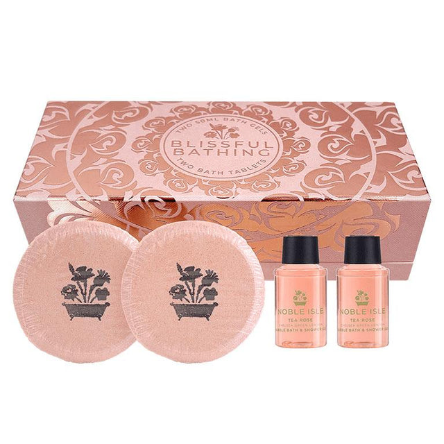 BLISSFUL BATHING GIFT SET - TEA ROSE GS300.001 2X120G NOBLE ISLE 