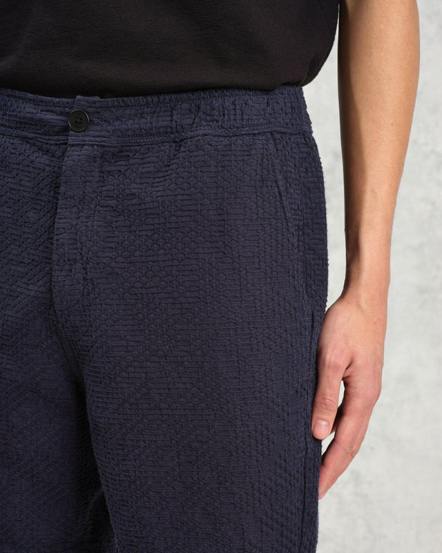KURT SHORT HONEYCOMB DOBBY - NAVY SS25-STS-KUR-BRV-NVY -NAVY WAX LONDON 