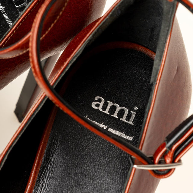 STILLETOES 9 CM HEEL - BROWN FSV604.882 -BROWN AMI PARIS 